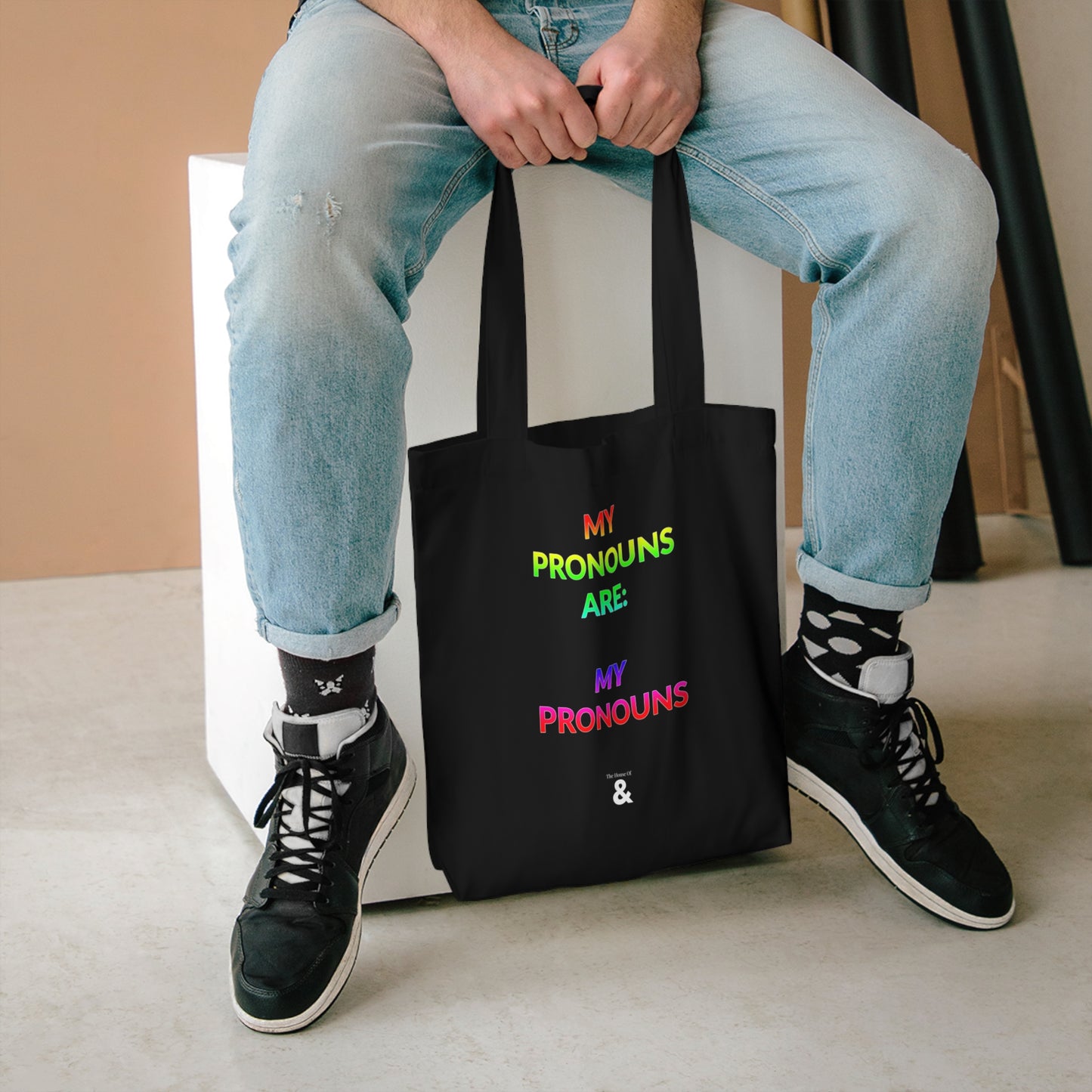 Midnight Cotton Tote Bag - My Pronouns Are: MY Pronouns (Pride Collection)