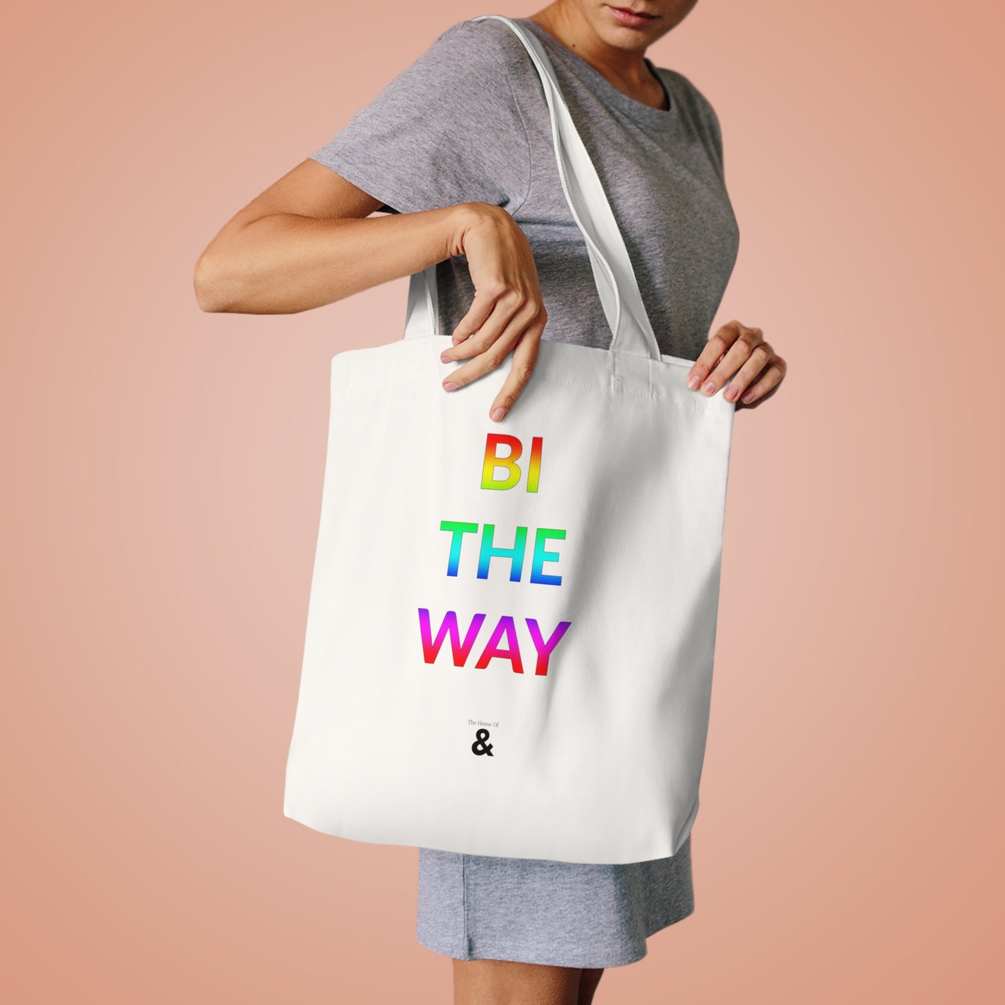 Oat Cotton Tote Bag - Bi The Way (Pride Collection)