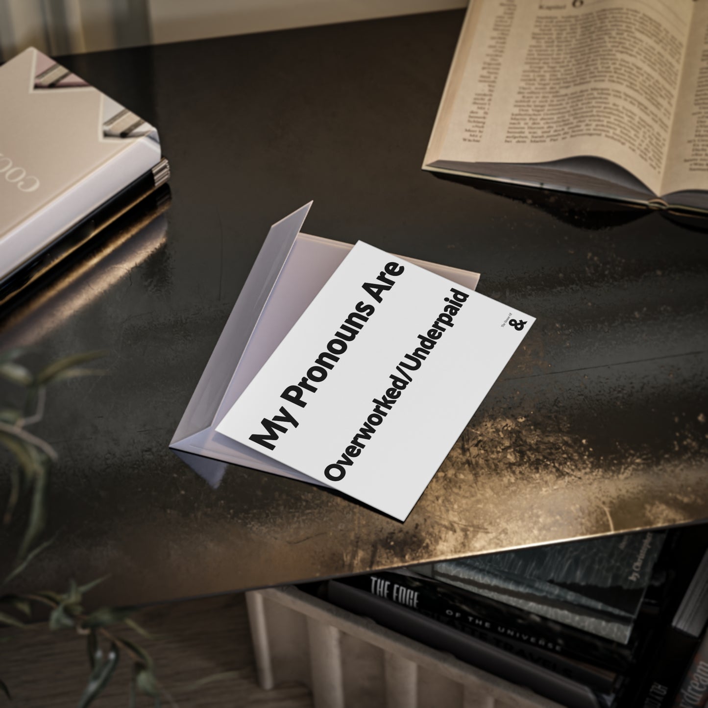 Boutique Gift & Collectible Card - Overworked/Underpaid (One-sided print in Cloud)