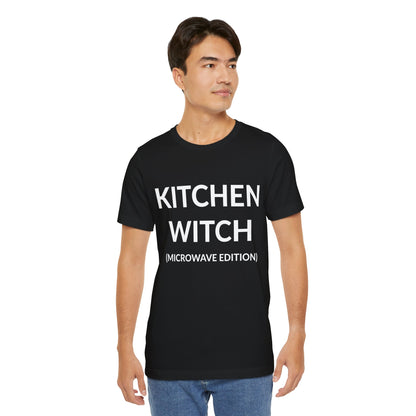 Unisex Jersey Short Sleeve Tee - Kitchen Witch (Microwave Edition) in Midnight (S)