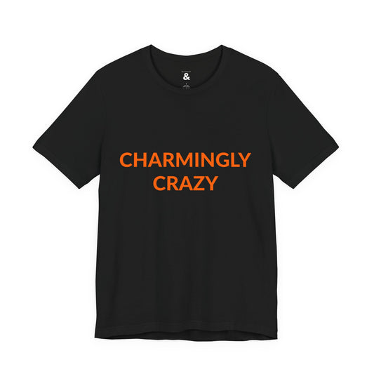 Unisex Jersey Short Sleeve Tee - Charmingly Crazy - Burnt Orange in Midnight (M)