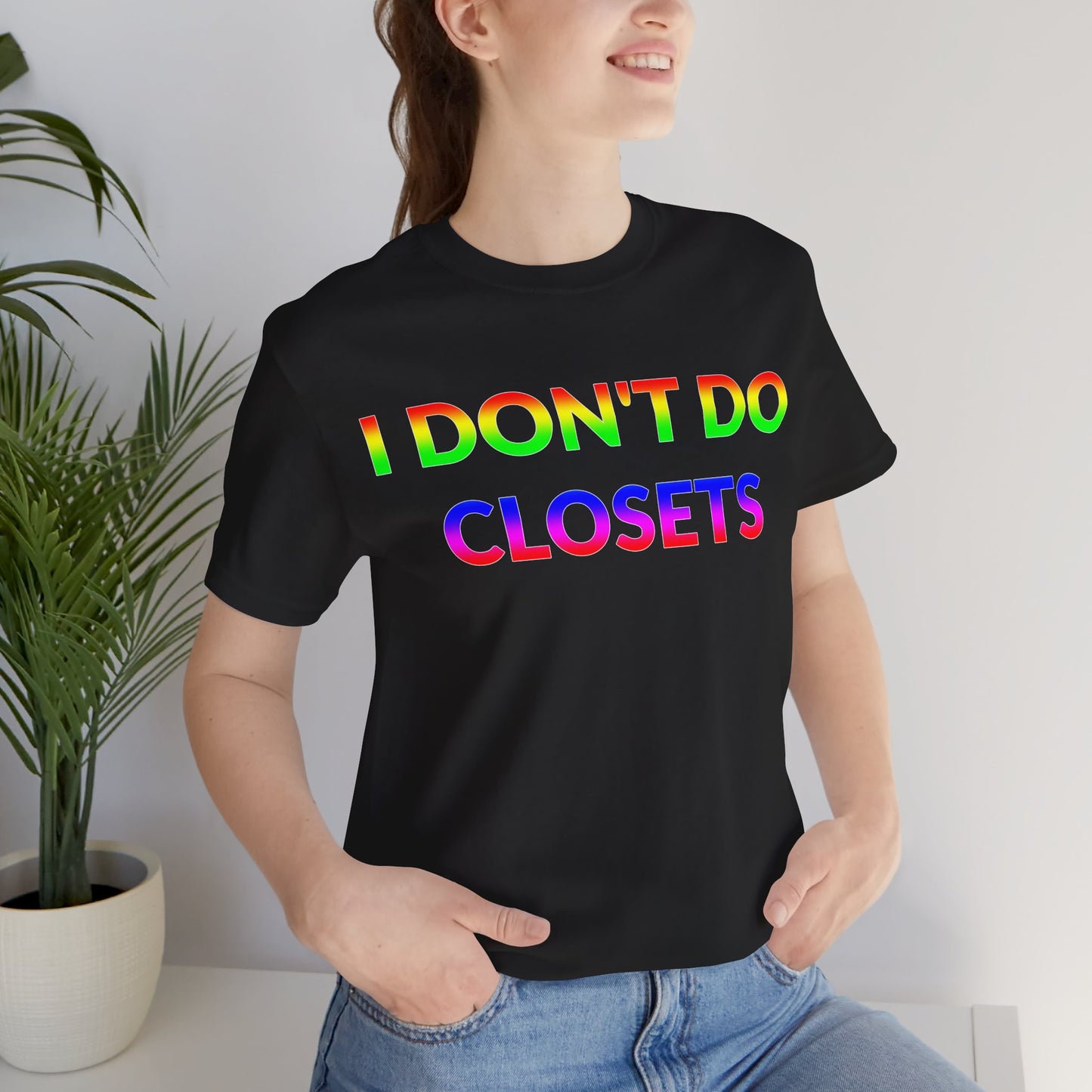 Unisex Jersey Short Sleeve Tee - I Don't Do Closets in Midnight - Pride Collection (S)