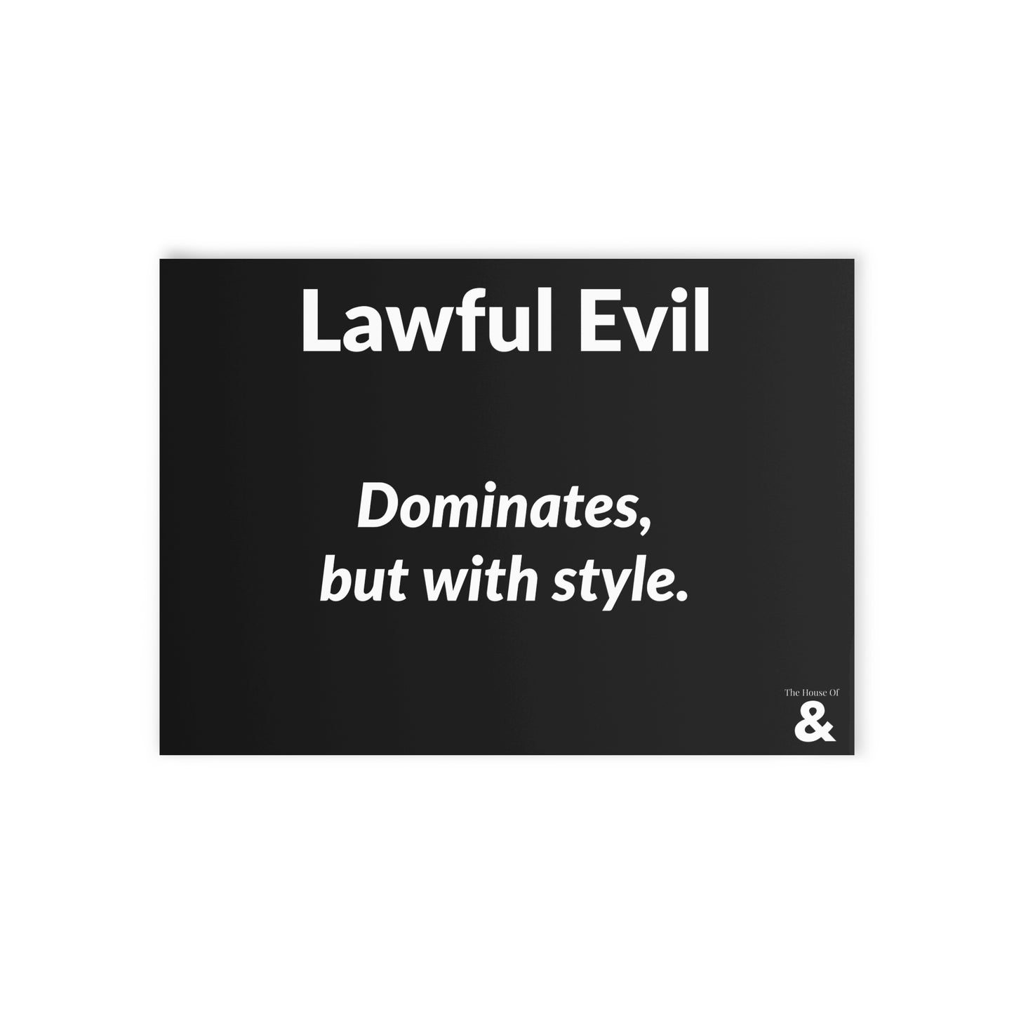 Boutique Gift & Collectible Card - Lawful Evil (One-sided print)