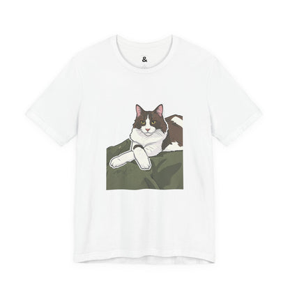 Unisex Jersey Short Sleeve Tee - Judgy Face in Cloud (L)