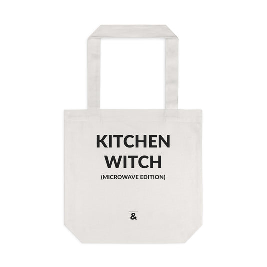 Oat Cotton Tote Bag - Kitchen Witch (Microwave Edition)