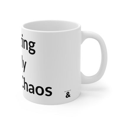 White Ceramic Coffee Cup - Investing In My Future Chaos