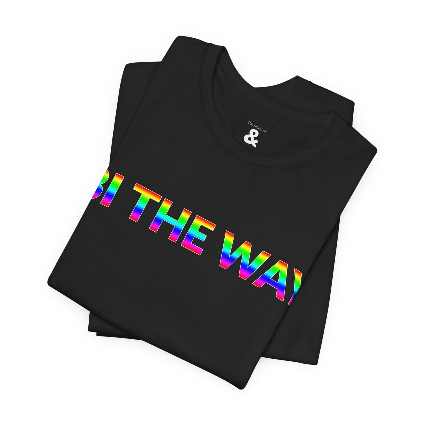 Unisex Jersey Short Sleeve Tee - Bi The Way in Midnight - Pride Collection (S)