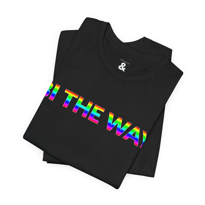 Unisex Jersey Short Sleeve Tee - Bi The Way in Midnight - Pride Collection (S)