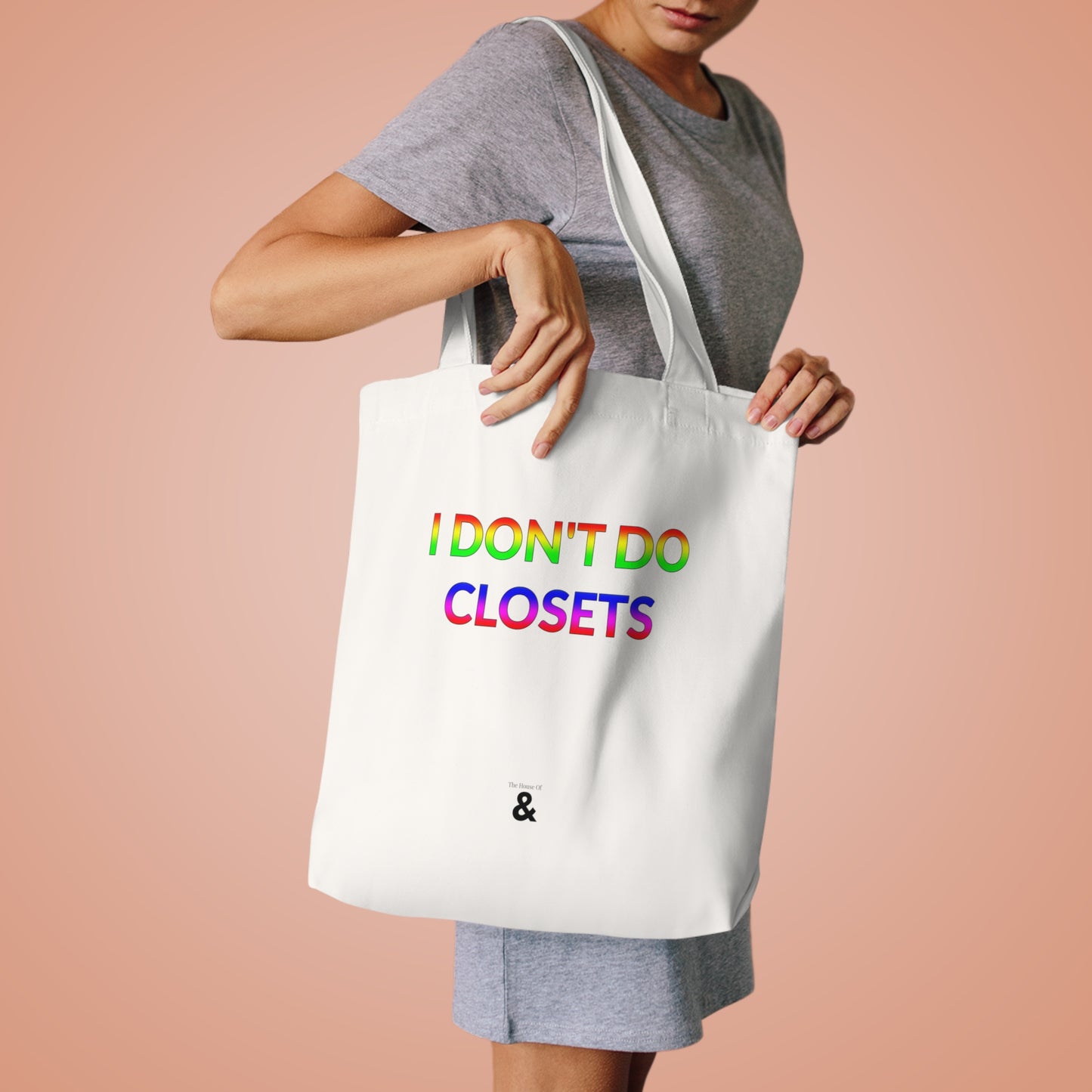 Oat Cotton Tote Bag - I Don't Do Closets (Pride Collection)
