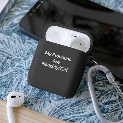 AirPods Case Cover - Naughty/Girl - White Text