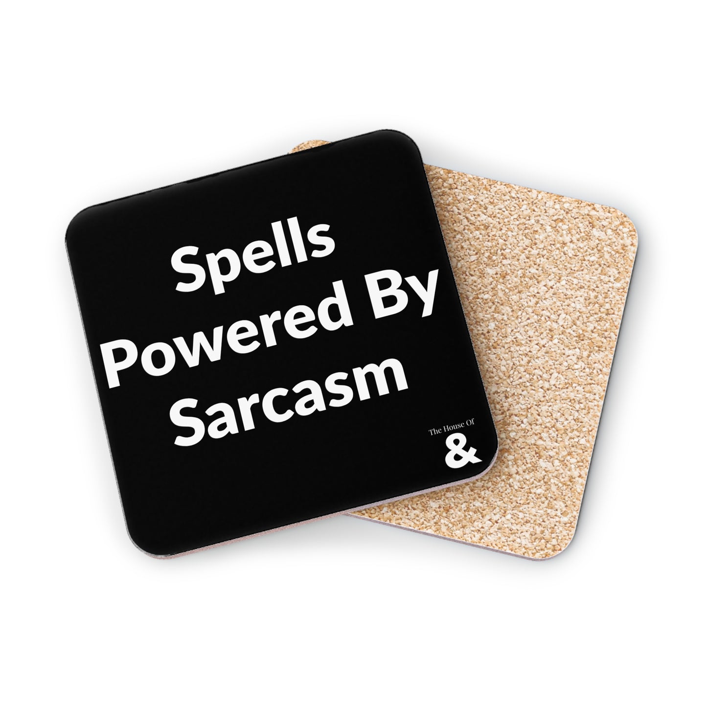 Coaster - Spells Powered By Sarcasm (Black)