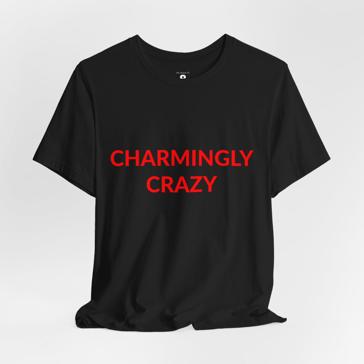 Unisex Jersey Short Sleeve Tee - Charmingly Crazy - Blood Red in Midnight (S)
