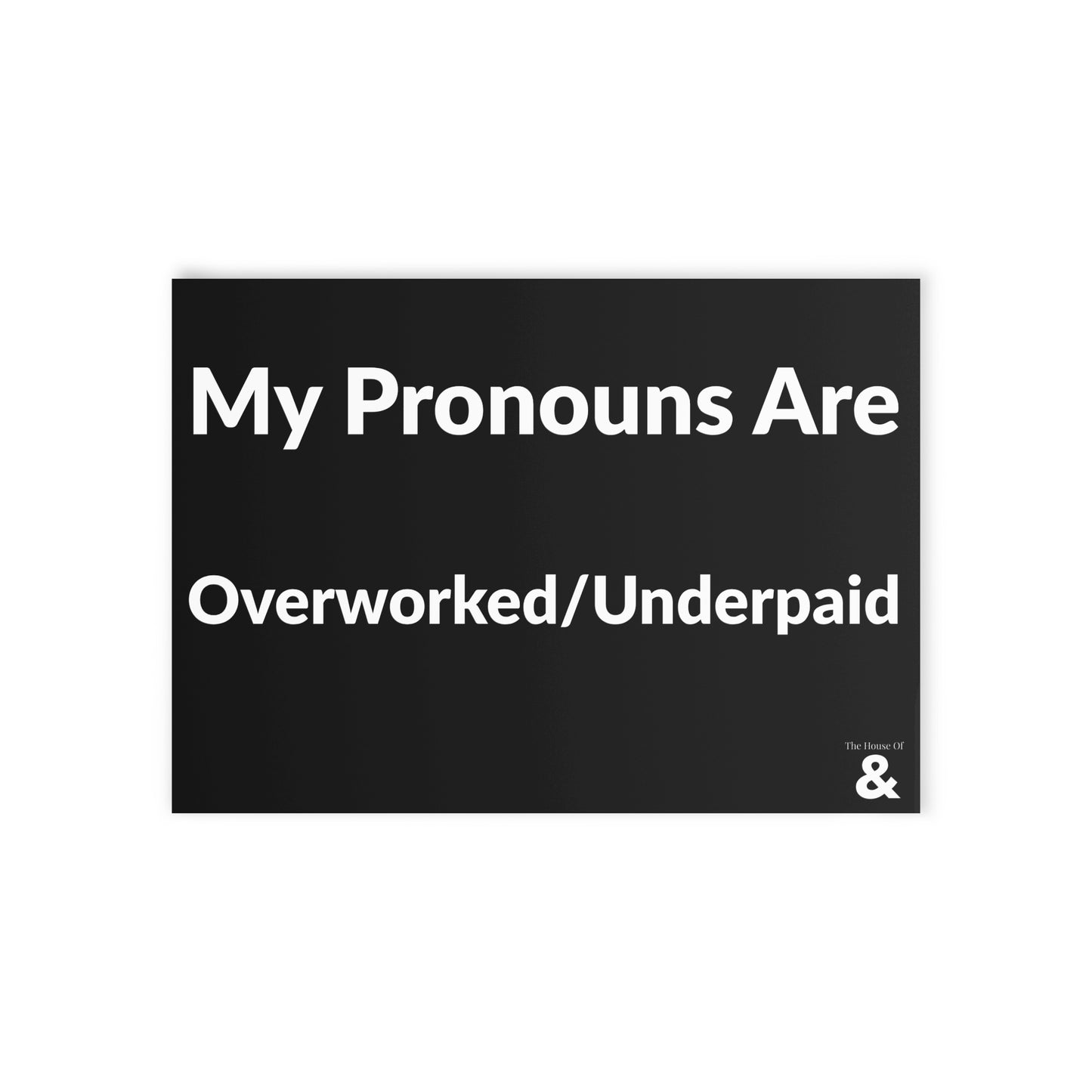 Boutique Gift & Collectible Card - Overworked/Underpaid (One-sided print in Midnight)