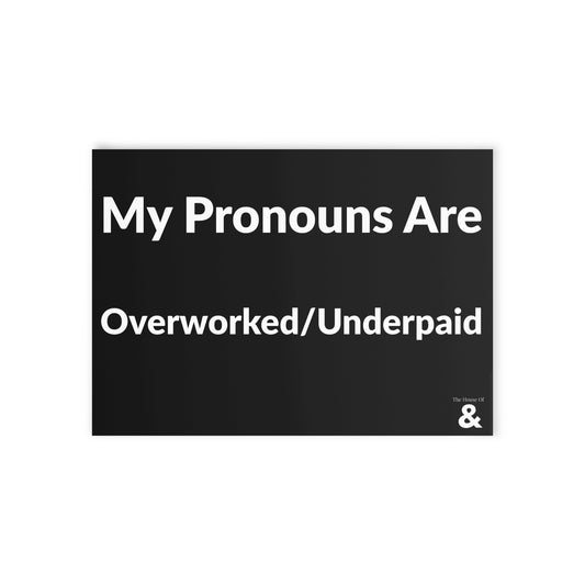 Boutique Gift & Collectible Card - Overworked/Underpaid (One-sided print in Midnight)