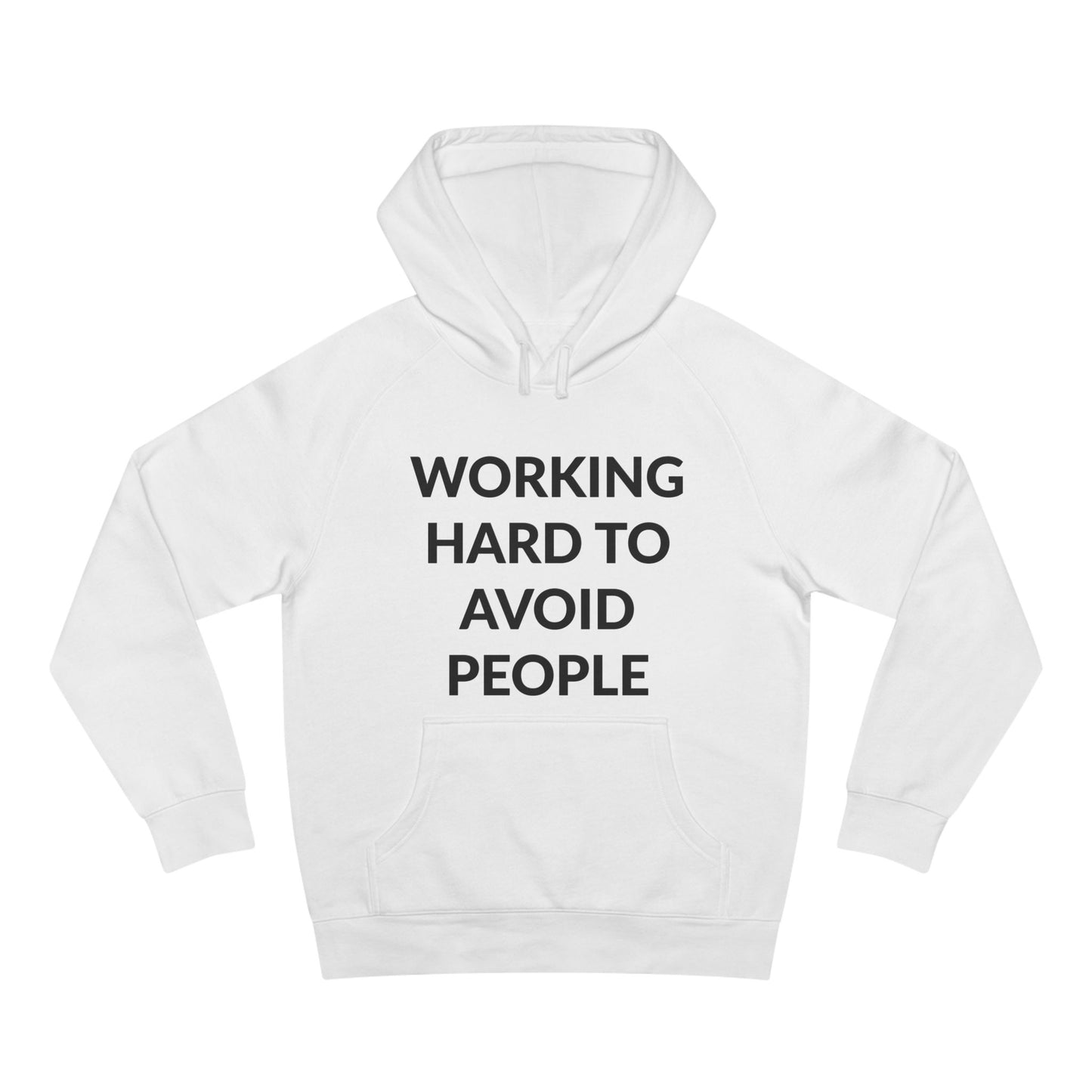 Unisex Supply Hoodie - Working Hard To Avoid People in Cloud (M)