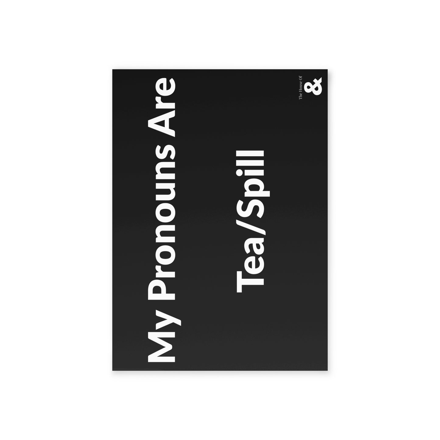 Boutique Gift & Collectible Card - Tea/Spill (One-sided print in Midnight)