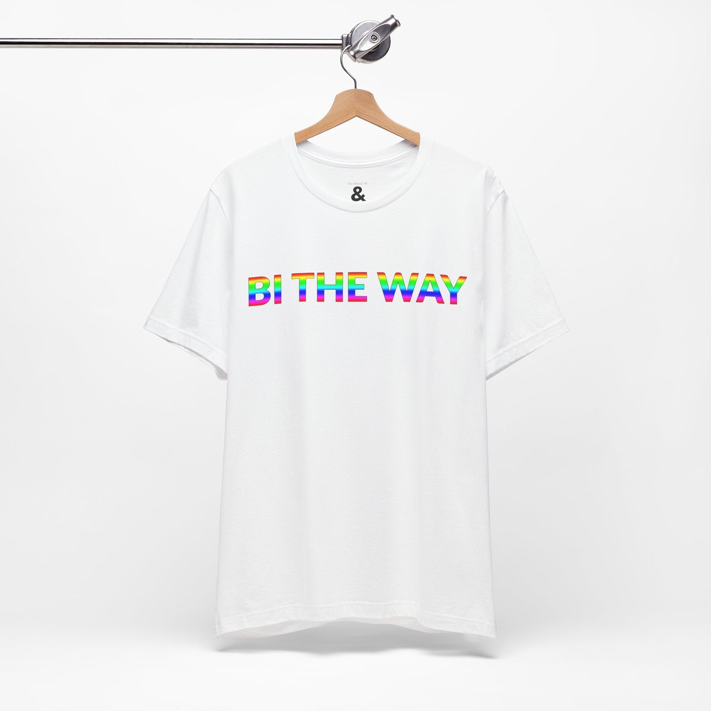 Unisex Jersey Short Sleeve Tee - Bi The Way in Cloud - Pride Collection (S)