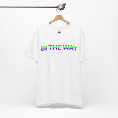 Unisex Jersey Short Sleeve Tee - Bi The Way in Cloud - Pride Collection (S)