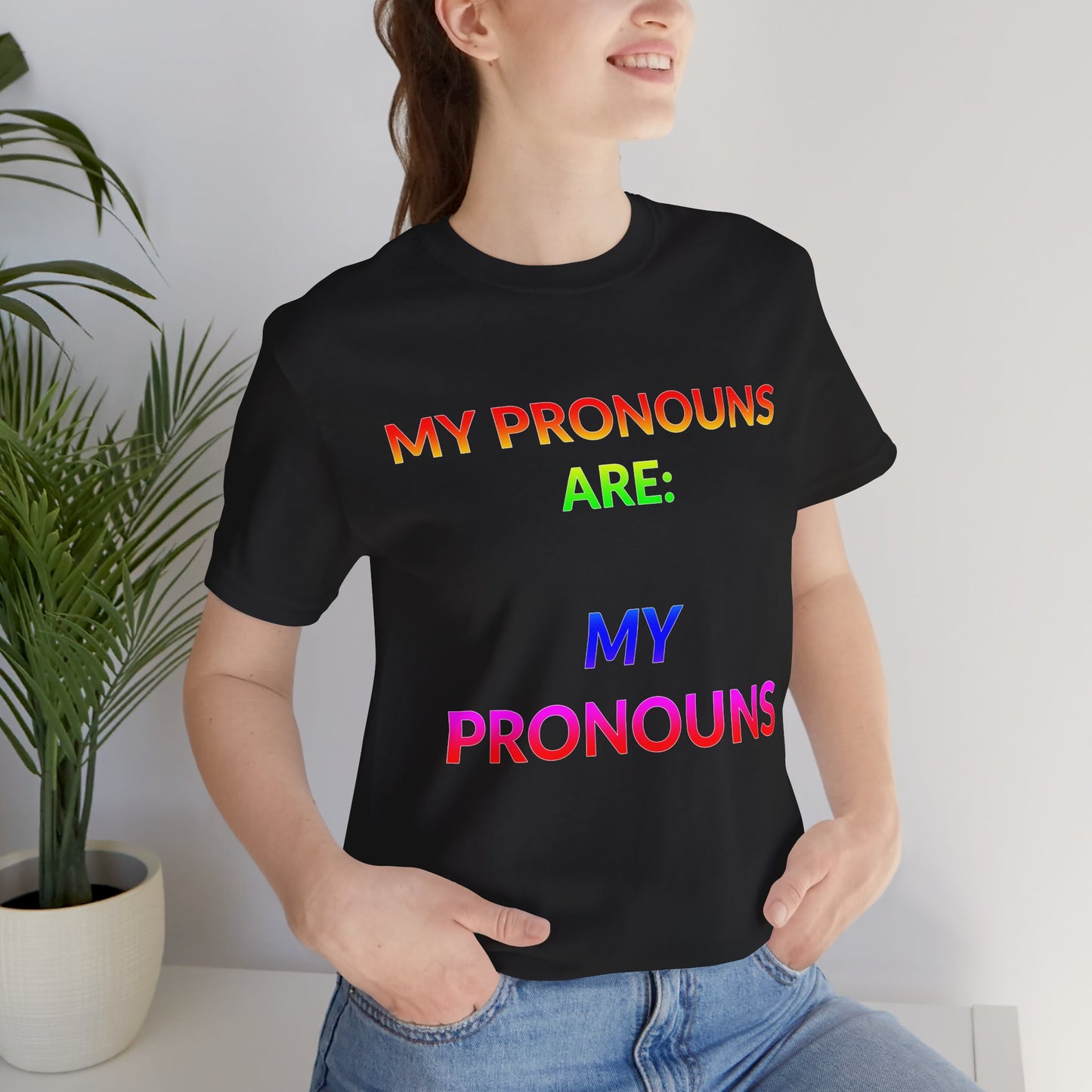Unisex Jersey Short Sleeve Tee - My Pronouns Are MY Pronouns in Midnight (L)