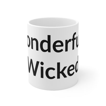 White Ceramic Coffee Cup - Wonderfully Wicked