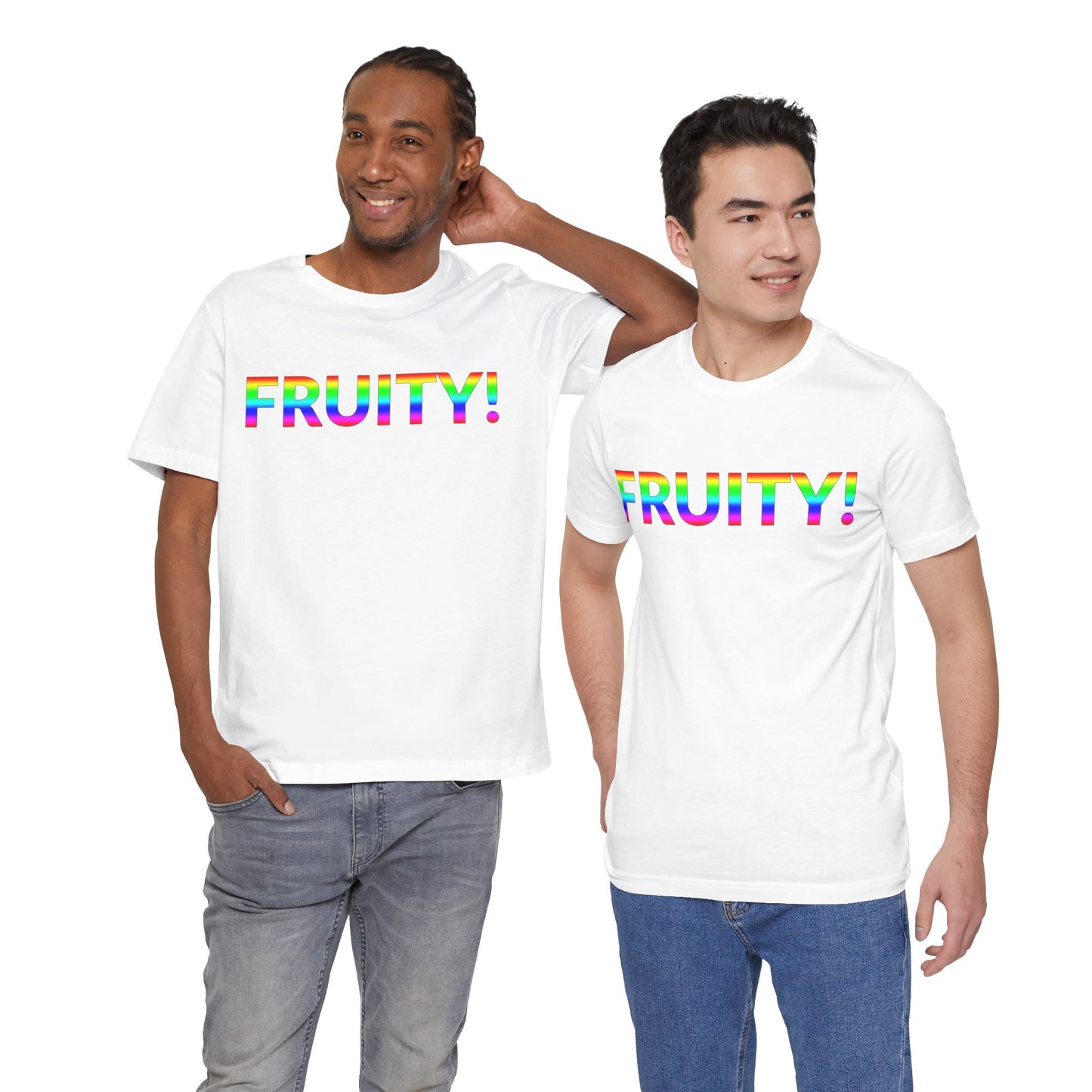 Unisex Jersey Short Sleeve Tee - Fruity! in Cloud - Pride Collection (S)