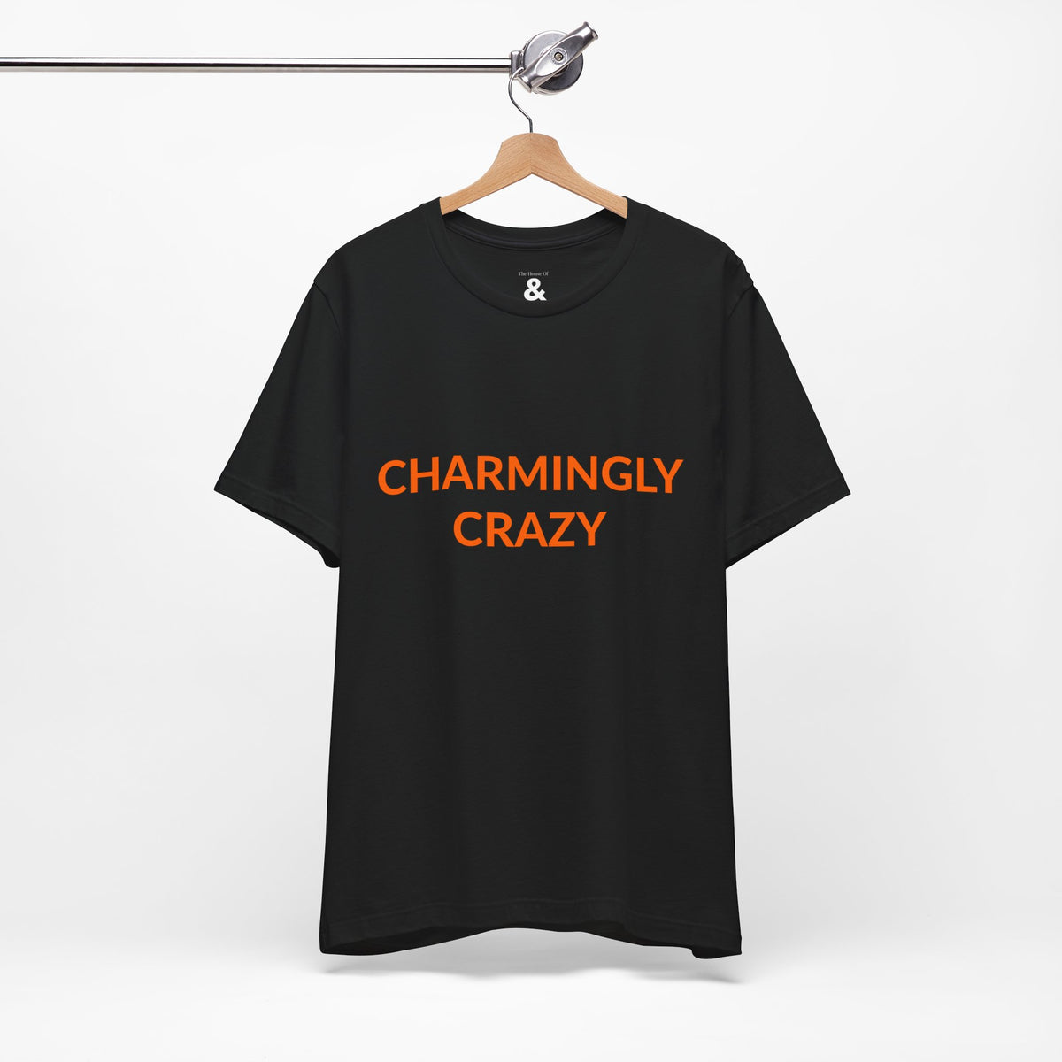 Unisex Jersey Short Sleeve Tee - Charmingly Crazy - Burnt Orange in Midnight (M)