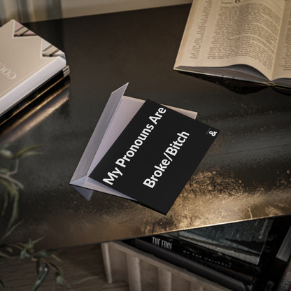 Boutique Gift & Collectible Card - Broke/Bitch (One-sided print in Midnight)