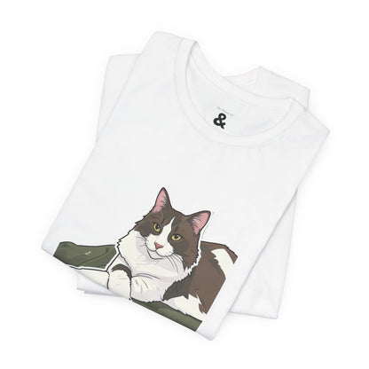 Unisex Jersey Short Sleeve Tee - Judgy Face in Cloud (M)