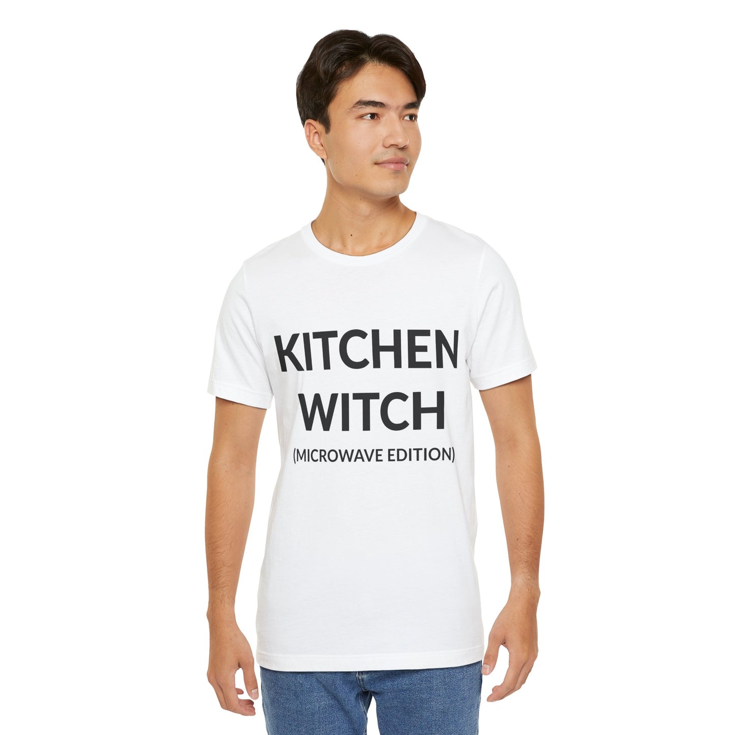 Unisex Jersey Short Sleeve Tee - Kitchen Witch (Microwave Edition) in Cloud (S)