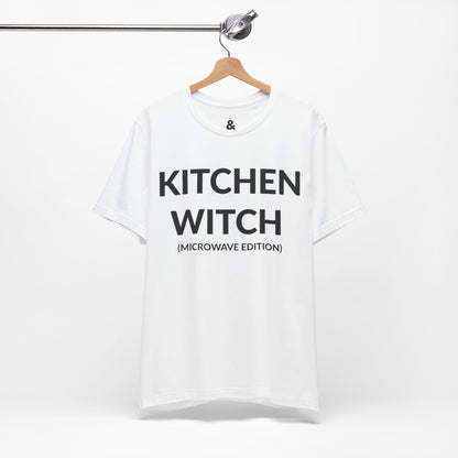 Unisex Jersey Short Sleeve Tee - Kitchen Witch (Microwave Edition) in Cloud (L)