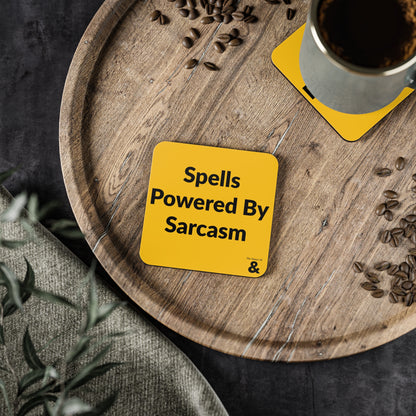 Coaster - Spells Powered By Sarcasm (Yellow)