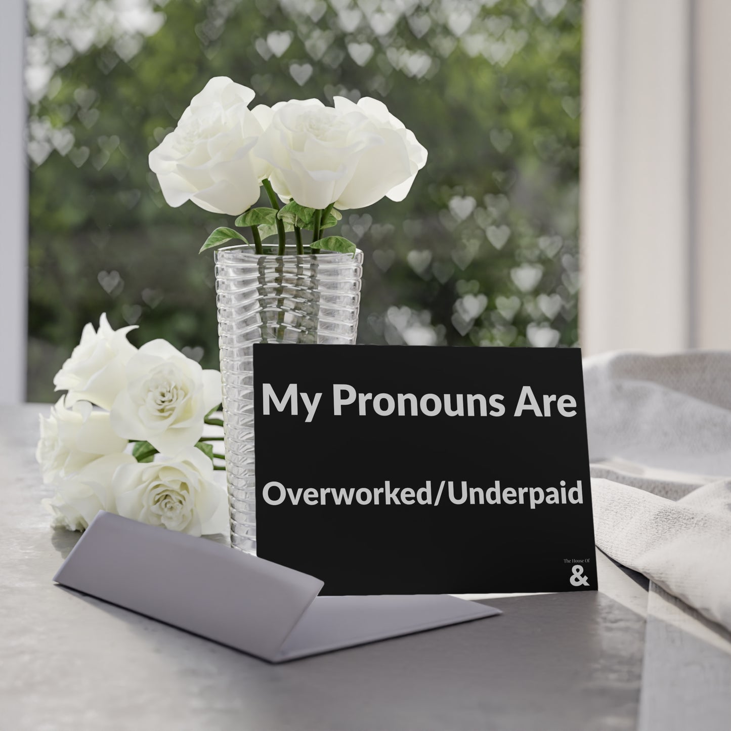 Boutique Gift & Collectible Card - Overworked/Underpaid (One-sided print in Midnight)