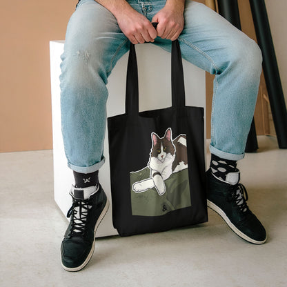 Midnight Cotton Tote Bag - Judgy Face