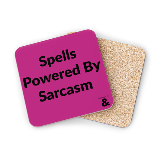 Coaster - Spells Powered By Sarcasm (Dark Pink)