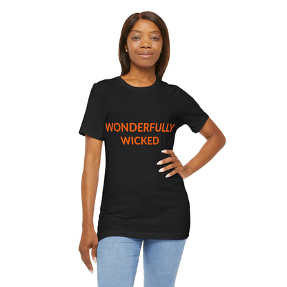 Unisex Jersey Short Sleeve Tee - Wonderfully Wicked - Burnt Orange in Midnight (L)