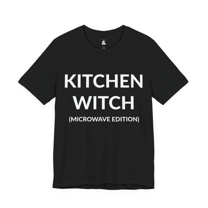 Unisex Jersey Short Sleeve Tee - Kitchen Witch (Microwave Edition) in Midnight (S)