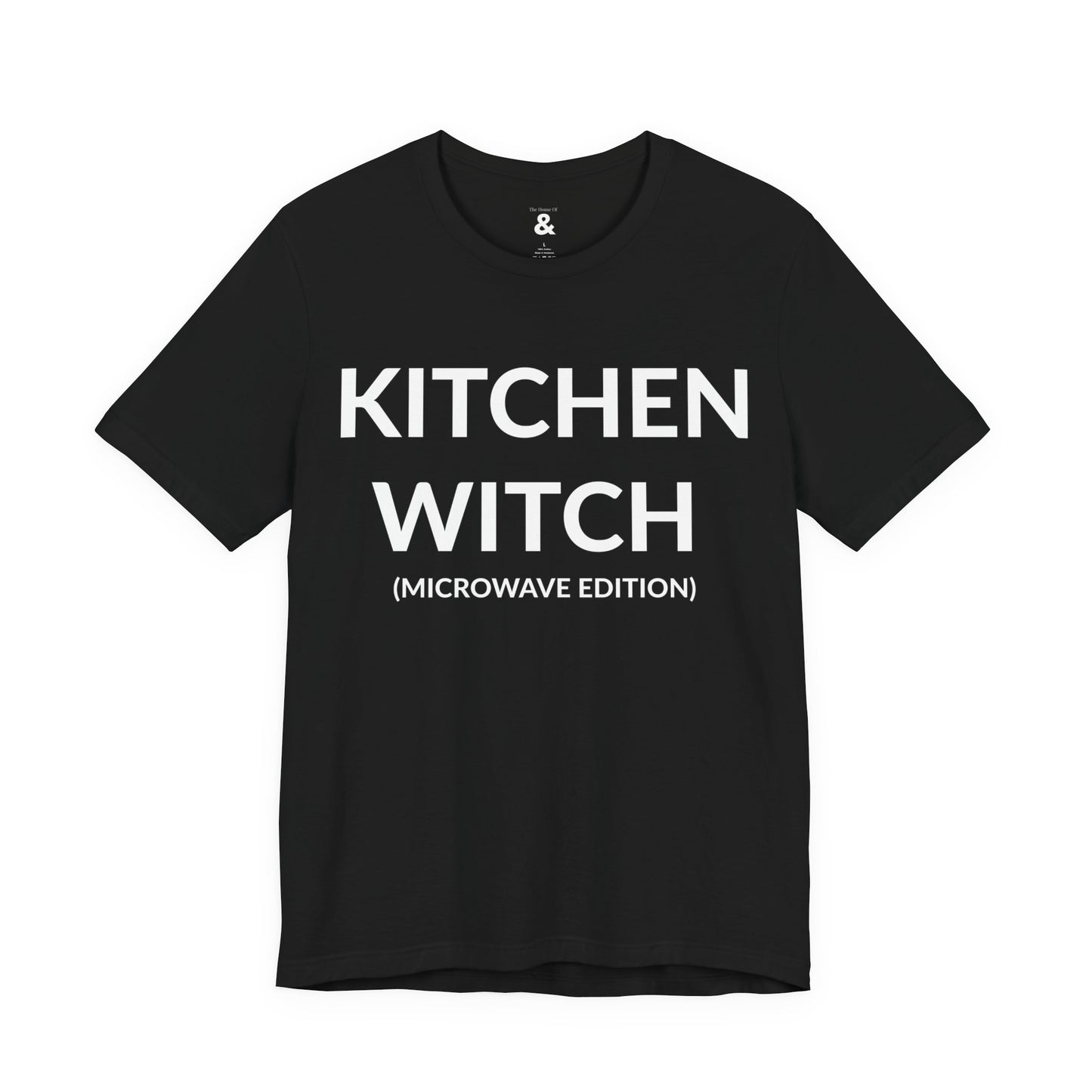 Unisex Jersey Short Sleeve Tee - Kitchen Witch (Microwave Edition) in Midnight (L)