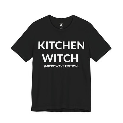 Unisex Jersey Short Sleeve Tee - Kitchen Witch (Microwave Edition) in Midnight (L)