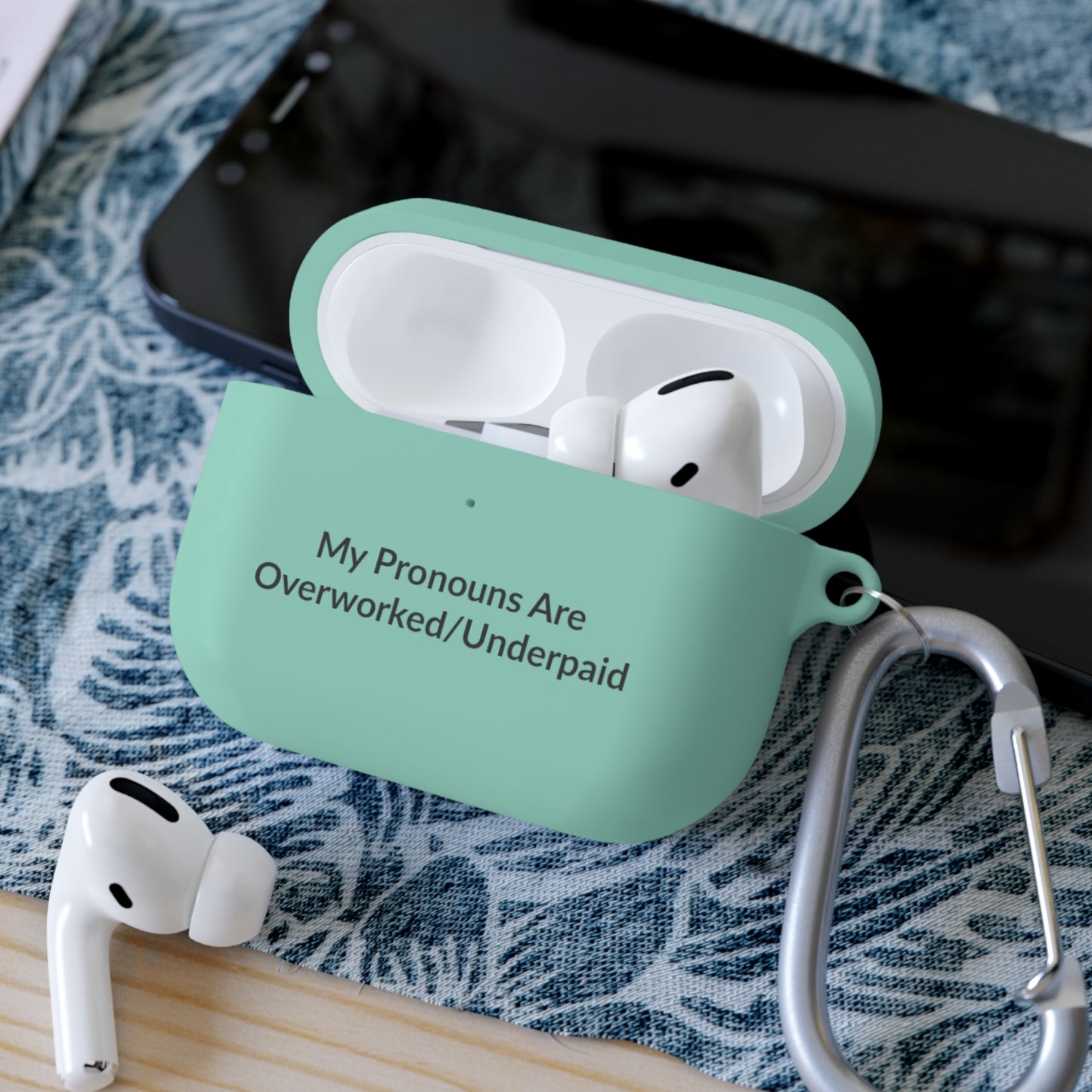 AirPods Pro Case Cover - Overworked/Underpaid - Black Text