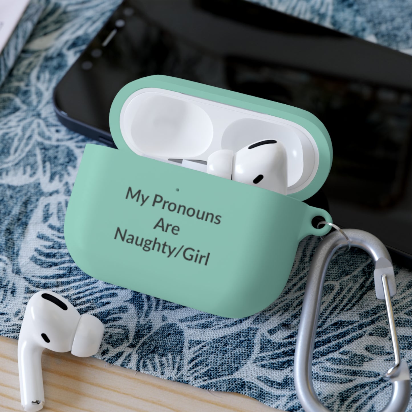 AirPods Pro Case Cover - Naughty/Girl - Black Text