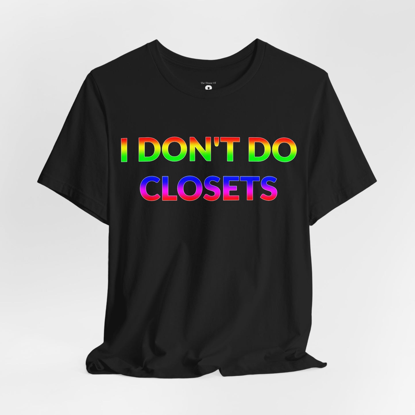 Unisex Jersey Short Sleeve Tee - I Don't Do Closets in Midnight - Pride Collection (S)