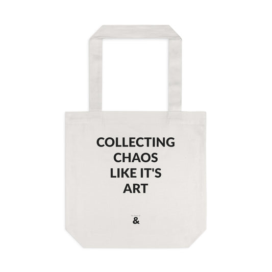 Oat Cotton Tote Bag - Collecting Chaos Like It's Art