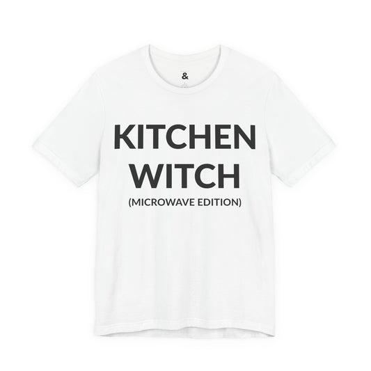 Unisex Jersey Short Sleeve Tee - Kitchen Witch (Microwave Edition) in Cloud (M)