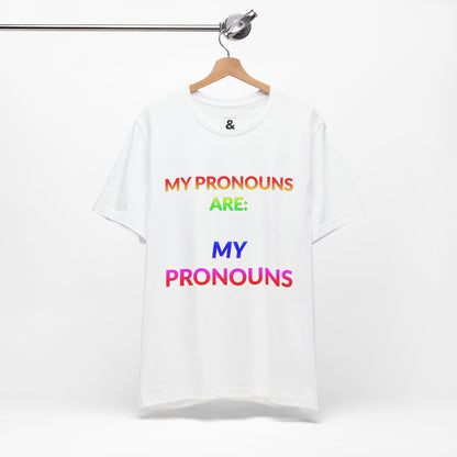 Unisex Jersey Short Sleeve Tee - My Pronouns Are MY Pronouns in Cloud (L)