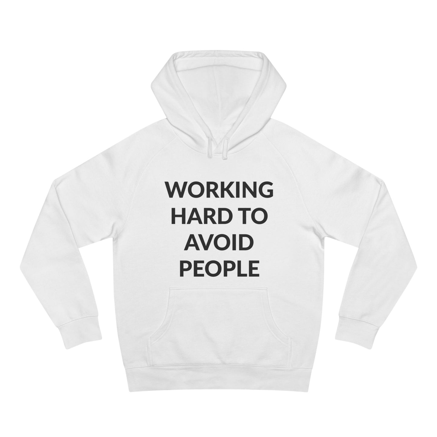 Unisex Supply Hoodie - Working Hard To Avoid People in Cloud (L)