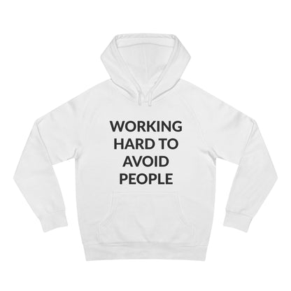 Unisex Supply Hoodie - Working Hard To Avoid People in Cloud (L)