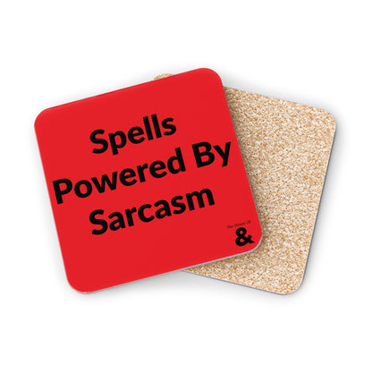 Coaster - Spells Powered By Sarcasm (Red)
