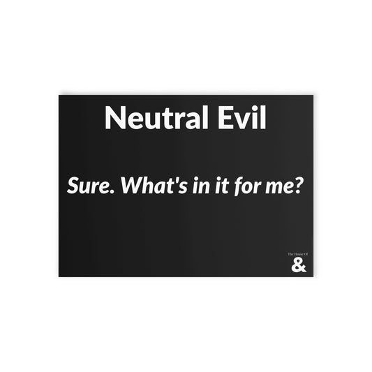 Boutique Gift & Collectible Card - Neutral Evil (One-sided print)