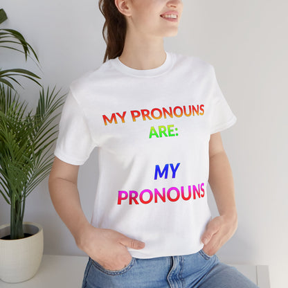 Unisex Jersey Short Sleeve Tee - My Pronouns Are MY Pronouns in Cloud (L)