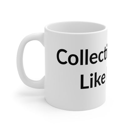White Ceramic Coffee Cup - Collecting Chaos Like It's Art
